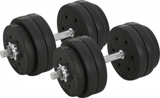 Činky se zátěžovými kotouči pro silový trénink | černé