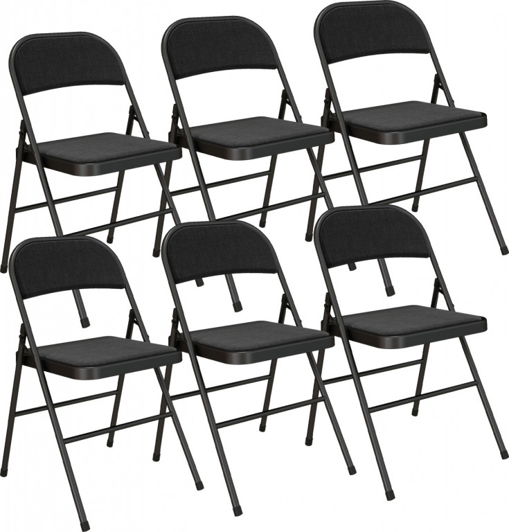 Sada 6 skládacích židlí 45 x 46 x 78 cm | černé