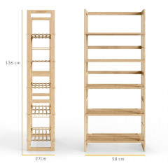 Stojací police Oland 136x58x27cm | Hnědá č.2