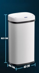 Senzorový odpadkový koš z nerezové oceli 50L | bílý č.2