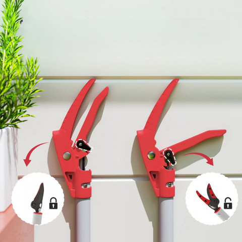 Nůžky na větve 1,2 m | stříbrné + červené č.3