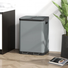 Odpadkový koš 2x30L | šedý č.1