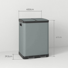 Odpadkový koš 2x30L | šedý č.2
