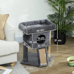 Škrabadlo pro kočky 40x40x57 cm | tmavě šedé č.2