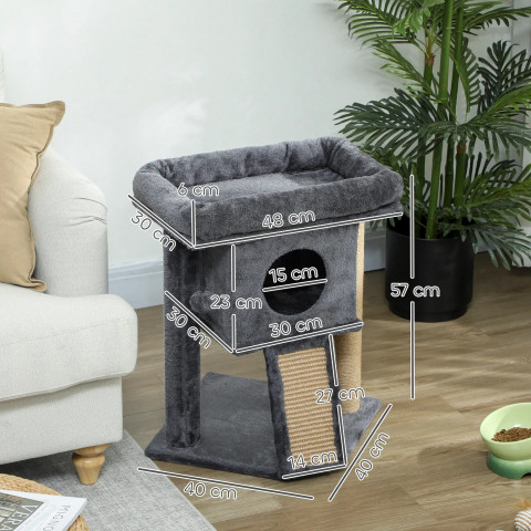 Škrabadlo pro kočky 40x40x57 cm | tmavě šedé č.2