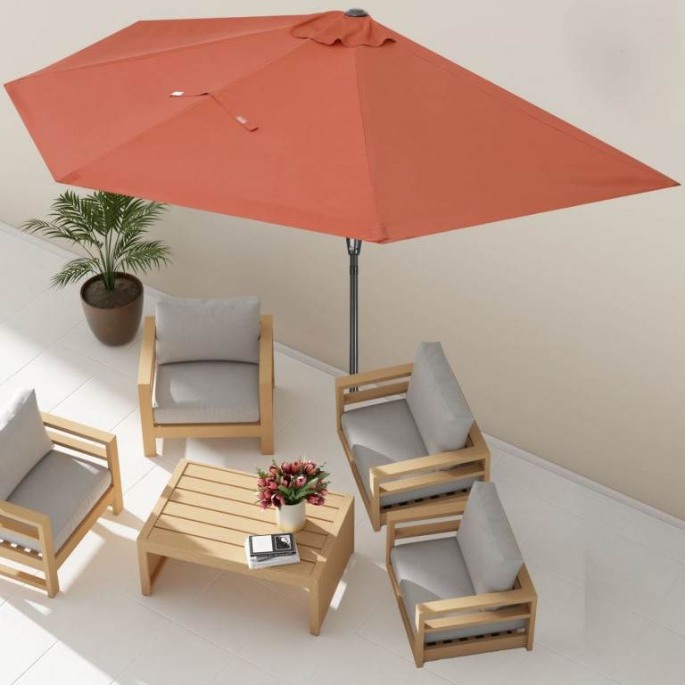 Terasový slunečník z terakoty s UV ochranou 80+