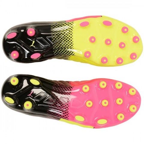 Kopačky lisovky Puma evoPOWER 1.3 Tricks AG 10358201 | Yellow - Pink - Black | veľkosť 44 (US 10,5 / UK 9,5) č.4