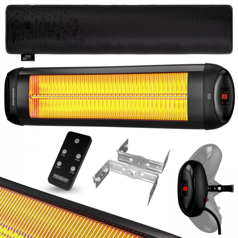 Infrazářič s dálkovým ovládáním | MZH2501 Černý 2500W