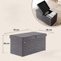 Úložná skládací lavice 80x40x40cm | tmavě šedá č.2