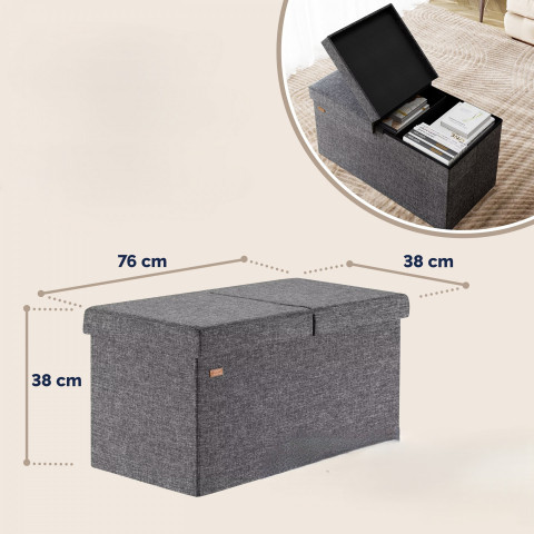 Úložná skládací lavice 80x40x40cm | tmavě šedá č.2