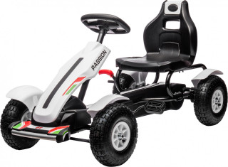 Šlapací motokára pro děti 121x58x61 cm | bílá + černá č.1