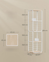 Všestranná 4 patrová police | béžová / bílá č.2