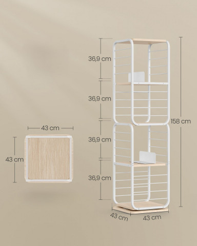 Všestranná 4 patrová police | béžová / bílá č.2