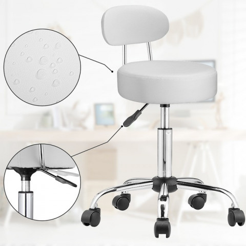 Otočná židle s opěradlem 360° | bílá č.5