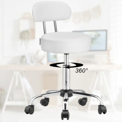 Otočná židle s opěradlem 360° | bílá č.3