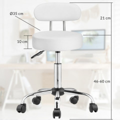 Otočná židle s opěradlem 360° | bílá č.2