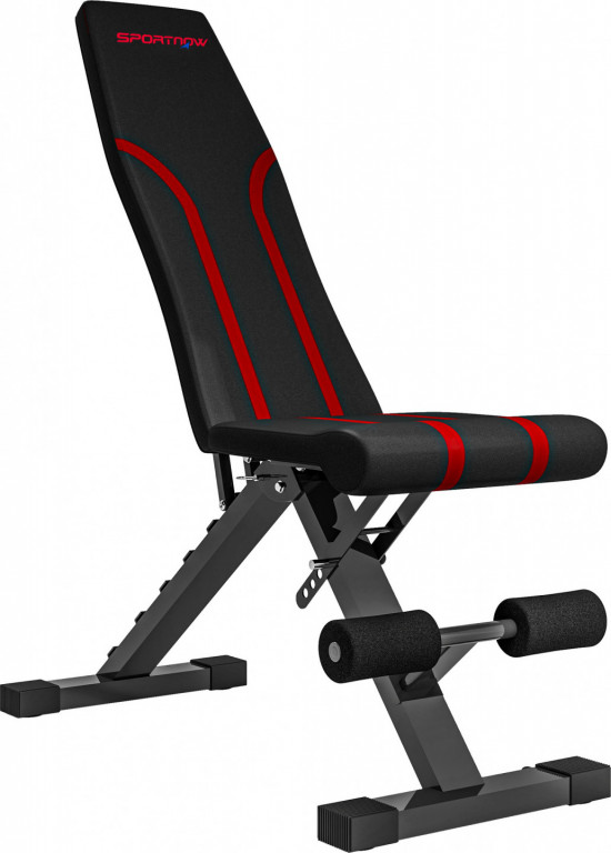 Skládací posilovací lavice s 6-pozičním nastavitelným opěradlem | černá