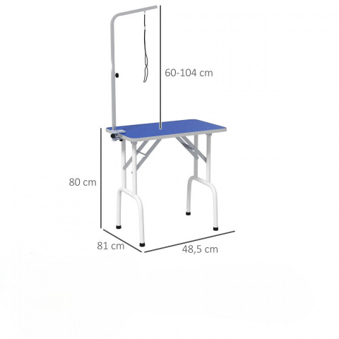 Stůl na stříhání zvířat 81 x 48,5 x 80 cm | Modrý č.2