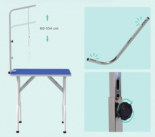 Stůl na stříhání zvířat 81 x 48,5 x 80 cm | Modrý č.4