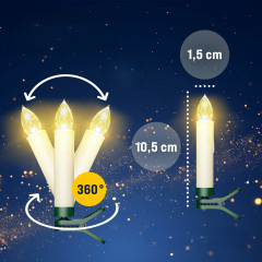 Sada 30 LED vánočních svíček | bílé č.2