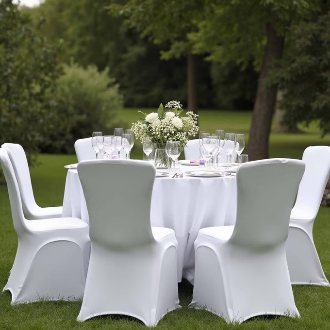 Potahy na židle 6ks | bílé