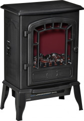 Elektrický krb s ohřevem | černý