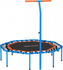 Skládací fitness trampolína, průměr 128 cm | černá + modrá č.1