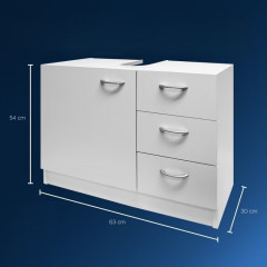 Koupelnová skříňka pod umyvadlo Naples 63x54x30cm | bílá č.2