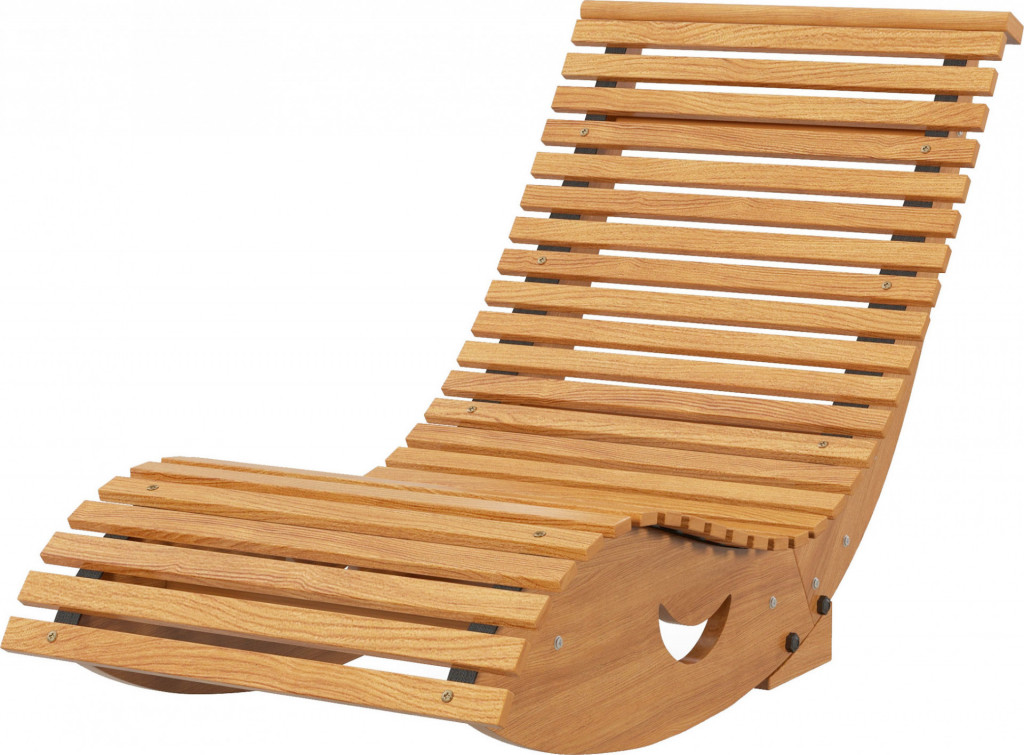 Dřevěné houpací lehátko 130 x 60 x 60 cm | přírodní