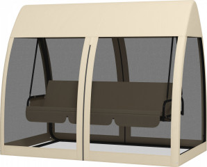 Houpačka s moskytiérou 240 x 140 x 197 cm | kávová č.1