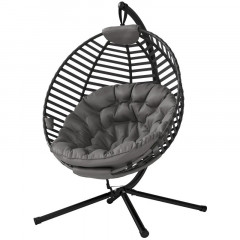 Závěsné křeslo s rámem 126x118x172cm| černé+pískové č.3