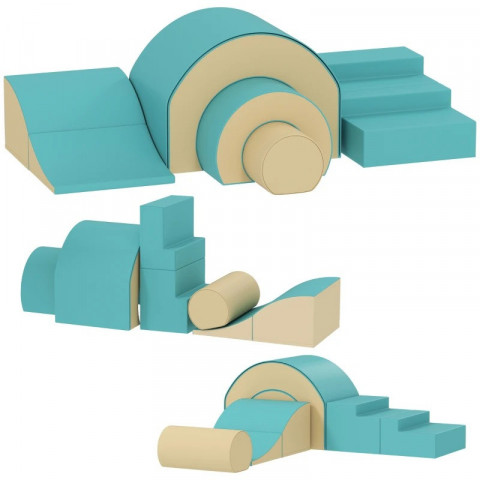 Pěnové stavební bloky 5 kusů | zelené + pískové č.5