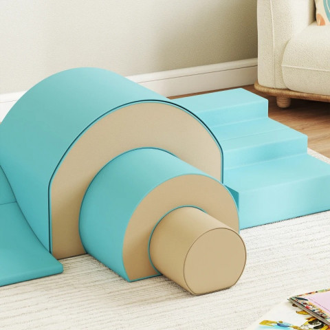 Pěnové stavební bloky 5 kusů | zelené + pískové č.6