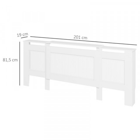 Kryt radiátoru 125-201x19x81,5 cm | bílý č.4