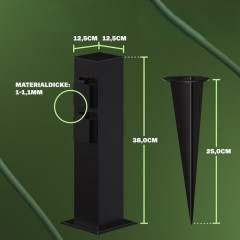 Zahradní zásuvka 38x12,5x12,5cm | černá č.3