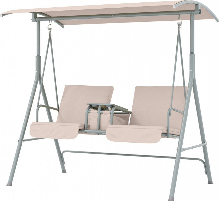 Houpačka s držákem nápojů 175 x 112 x 165 cm | béžová