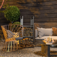 Stojan na palivové dřevo 46 x 32 x 126 cm | černý č.3