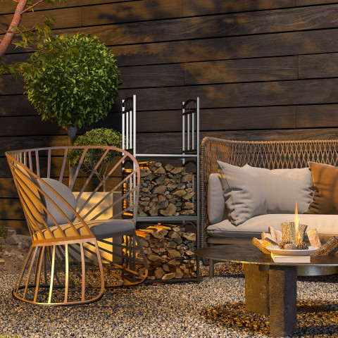 Stojan na palivové dřevo 46 x 32 x 126 cm | černý č.3