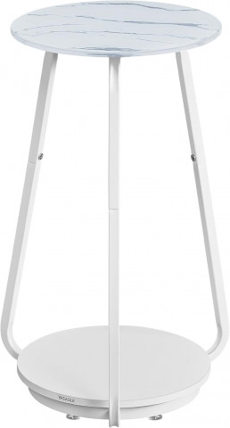 Kulatý odkládací stolek se 2 úrovněmi | Ø 55 cm bílý č.3