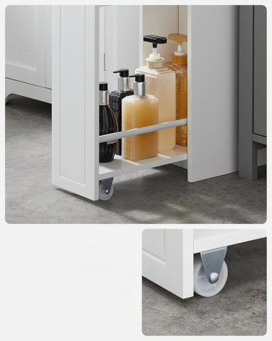 Úzká koupelnová skříňka 40 x 18 x 70 cm | bílá č.7