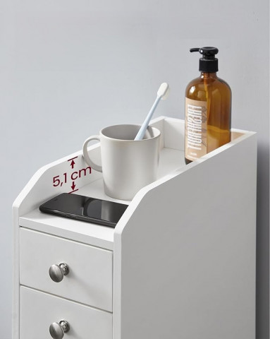 Úzká koupelnová skříňka 40 x 18 x 70 cm | bílá č.2