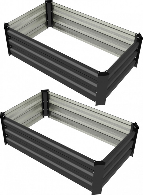 Vyvýšené záhony, 2 kusy | tmavě šedé