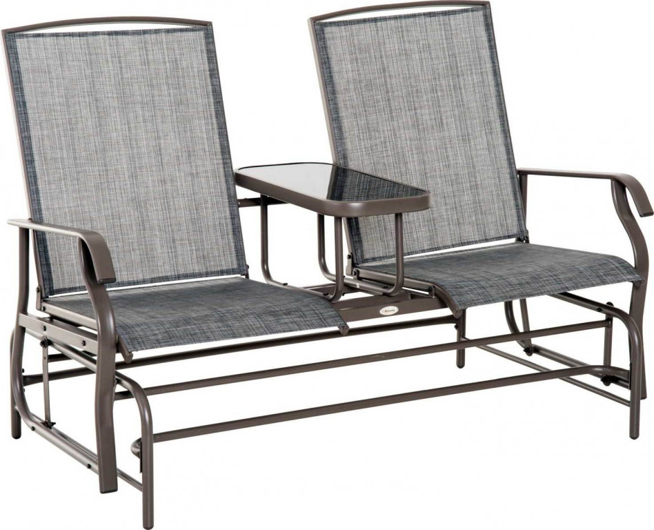 Zahradní lavice se stolem | Hnědá + Šedá