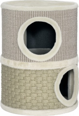 Dvoupatrové škrabadlo pro kočky do 4 kg | khaki + káva