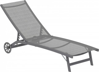 Zahradní lehátko s kolečky | tmavě šedé č.1
