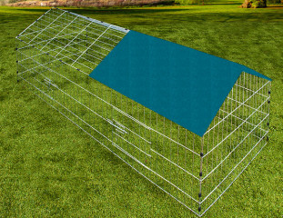 Kovový výbeh pre králiky, morčatá a iné hlodavce 180 x 75 x 75 cm | zelená strieška č.2