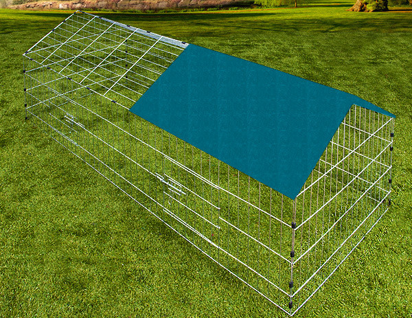 Kovový výbeh pre králiky, morčatá a iné hlodavce 180 x 75 x 75 cm | zelená strieška č.2