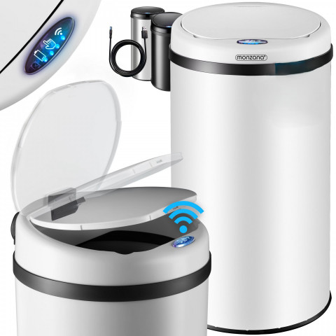 Senzorový odpadkový koš 40l | bílý nerezový č.3