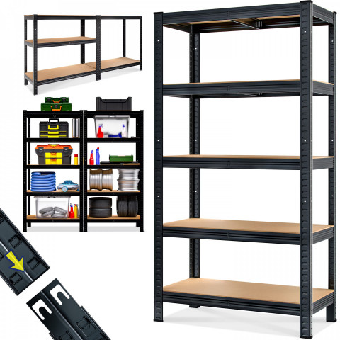 Regál 180x90x40cm | černý č.4