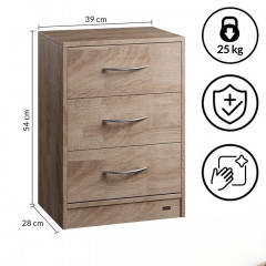 Noční stolek Elois 2 ks 54x39x28cm | dub č.3